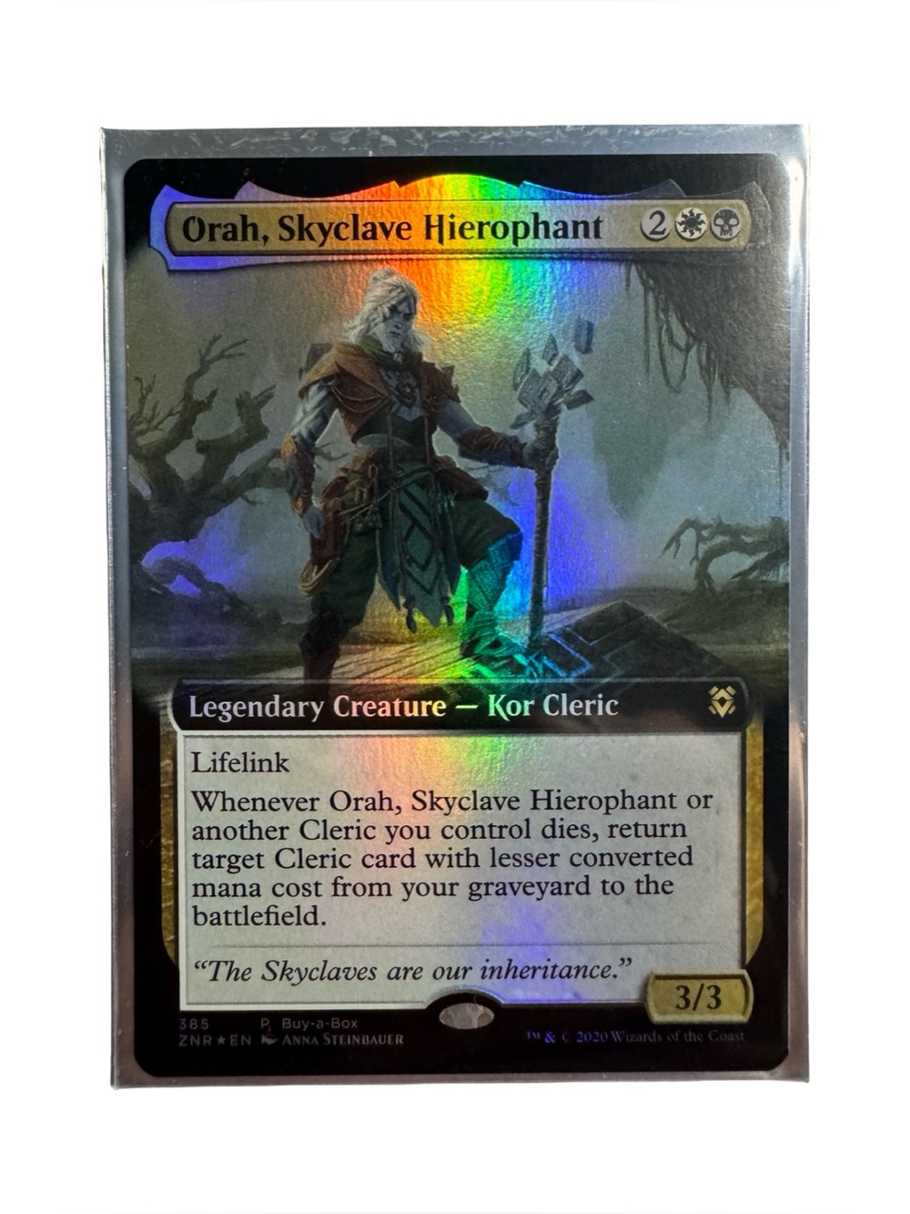 MTG Orah Skyclave Hierophant Foil Buy-a-Box Promo Extended Art NM ZNR #385